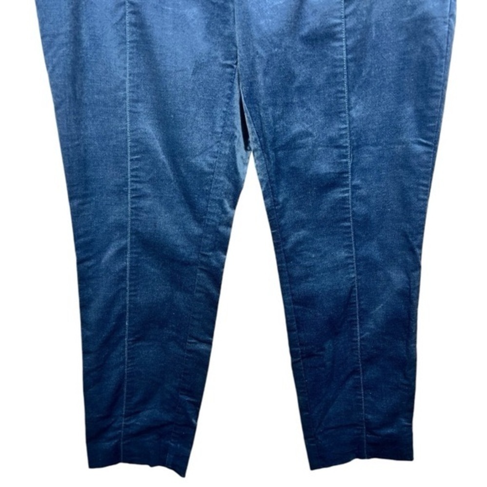 NWT Anthropologie The Essential Velvet Slim Trousers Blue Size 8‎ - Picture 10 of 12
